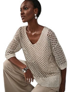 Load image into Gallery viewer, SEQUIN DETAIL CROCHET TOP
