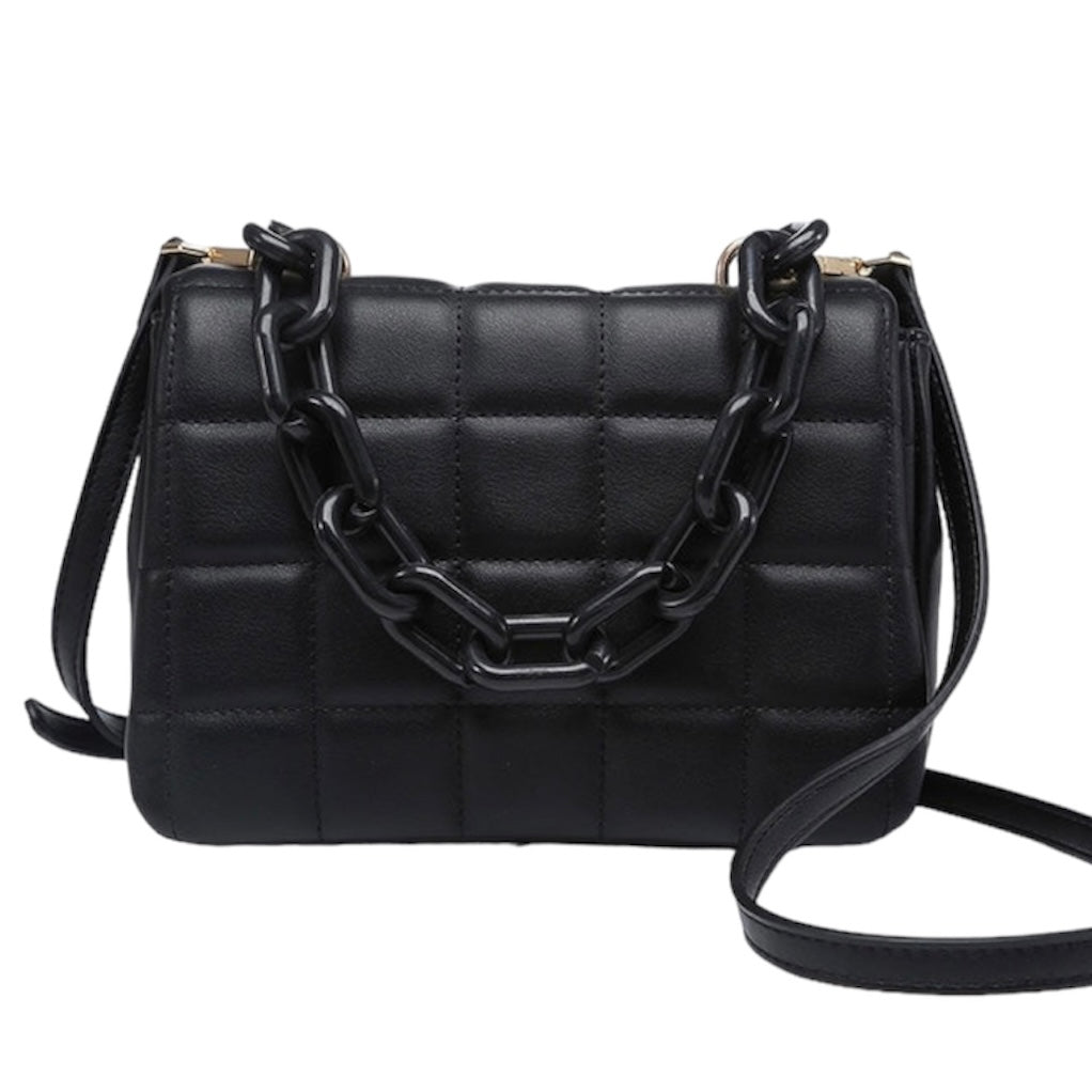 QUILTED CROSSBODY - Black
