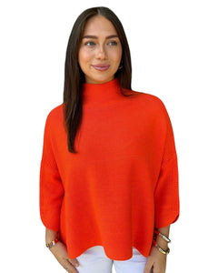 BOHO SWEATER - Neon Orange