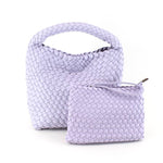 Load image into Gallery viewer, Medium Woven Hobo Crossbody Bag- Purple
