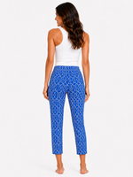 Load image into Gallery viewer, PRINTED CROP PANT - Blue Geometric
