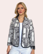 Load image into Gallery viewer, Reversible Pagoda Print Black and White Jacket
