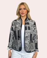 Load image into Gallery viewer, Reversible Pagoda Print Black and White Jacket
