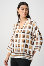 Load image into Gallery viewer, Satin Geometric Print Boxy Top
