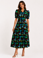 Load image into Gallery viewer, Montauk Dress Black with Butterfly Print
