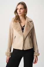 Load image into Gallery viewer, Faux Fur Trim Jacket
