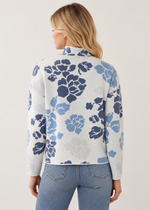 Load image into Gallery viewer, FDJ- Mock Neck Sweater Indigo Floral

