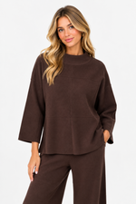 Load image into Gallery viewer, Mock Neck Square Stitch Sweater

