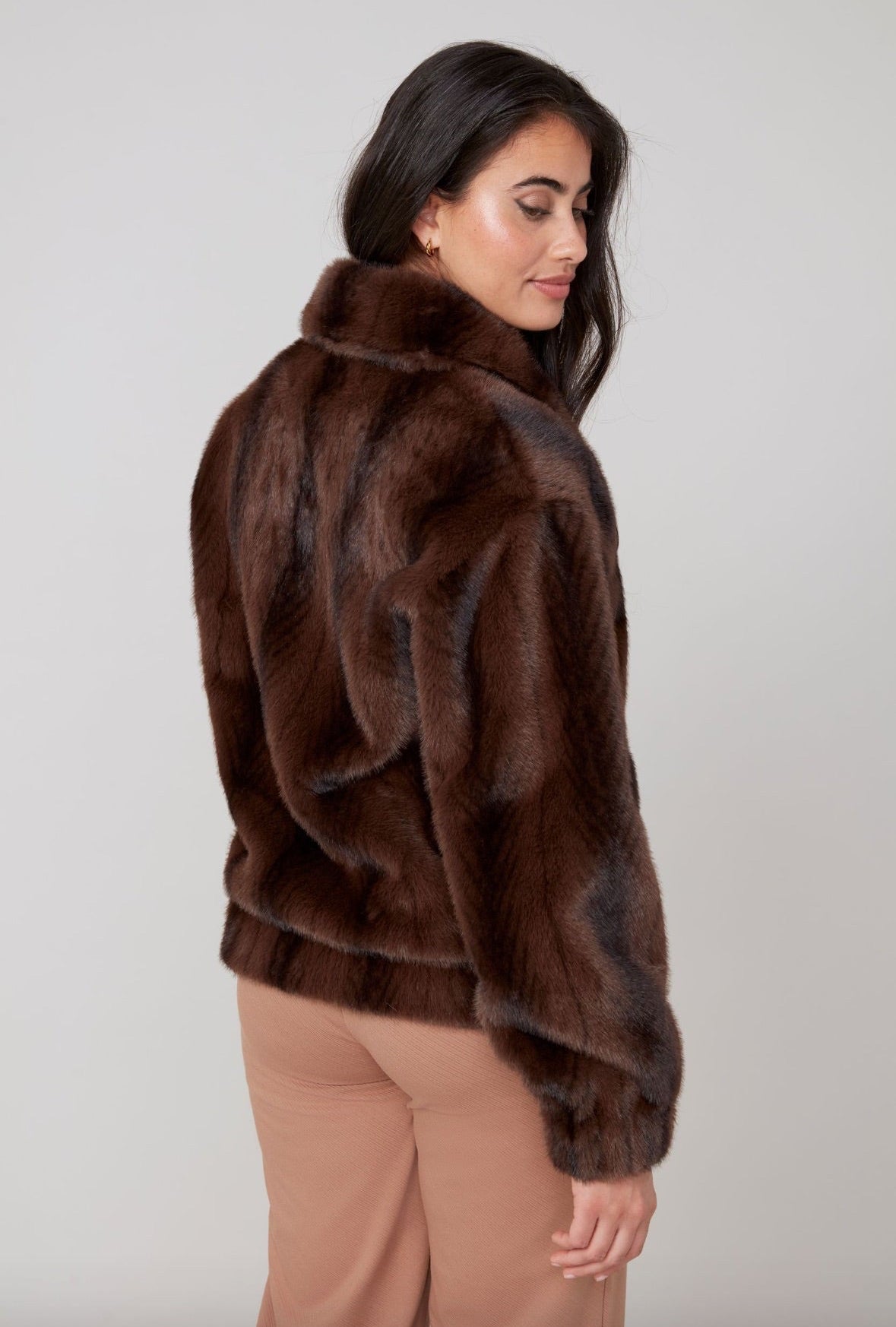 Renuar Faux Fur Coat - Chocolate