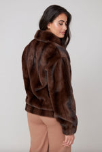 Load image into Gallery viewer, Renuar Faux Fur Coat - Chocolate
