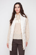 Load image into Gallery viewer, RENUAR Quilted Long Vest- Oyster
