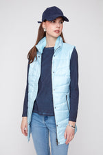 Load image into Gallery viewer, RENUAR Quilted Long Vest- Mist
