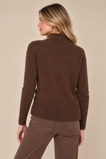 Load image into Gallery viewer, Funnel Neck Sweater- Heather Brown
