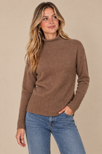 Load image into Gallery viewer, Funnel Neck Sweater- Heather Mocha
