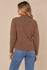 Load image into Gallery viewer, Funnel Neck Sweater- Heather Mocha
