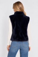 Load image into Gallery viewer, Renuar Faux Fur Vest- Midnight
