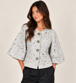 Load image into Gallery viewer, Sequin Silver Button Top
