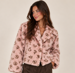 Load image into Gallery viewer, Ivy Jane Branded Fur Jacket in Blush
