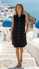 Load image into Gallery viewer, Toofan Black Button Dress
