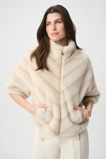 Load image into Gallery viewer, Chevron Print Faux Fur Jacket

