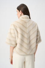 Load image into Gallery viewer, Chevron Print Faux Fur Jacket
