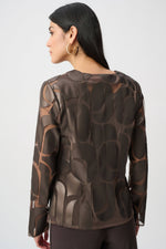 Load image into Gallery viewer, Leatherette and Mesh Embroidered Jacket
