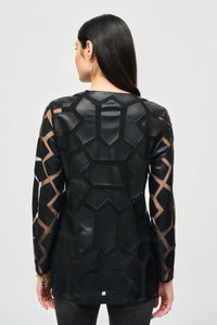 GEOMETRIC PATTERN JACKET - Black