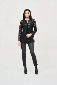 GEOMETRIC PATTERN JACKET - Black