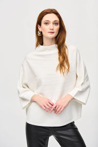 BOXY MOCK NECK TOP - Vanilla