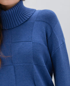 REMOVABLE TURTLENECK SWEATER - Blue