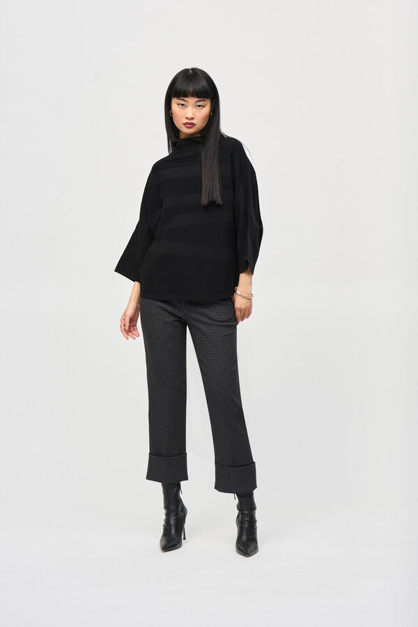 BOXY MOCK NECK TOP - Black