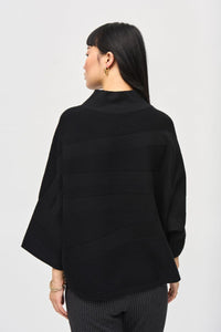 BOXY MOCK NECK TOP - Black