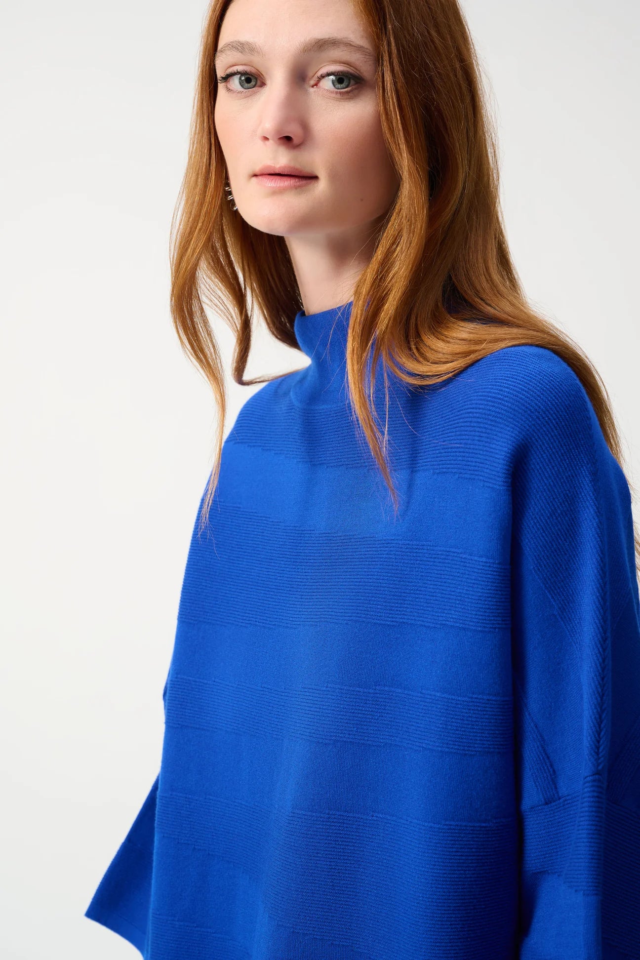 BOXY MOCK NECK TOP - Royal Sapphire