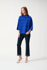 Load image into Gallery viewer, BOXY MOCK NECK TOP - Royal Sapphire
