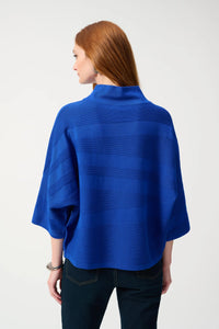 BOXY MOCK NECK TOP - Royal Sapphire