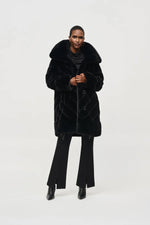 Load image into Gallery viewer, REVERSIBLE FAUX FUR COAT - Black
