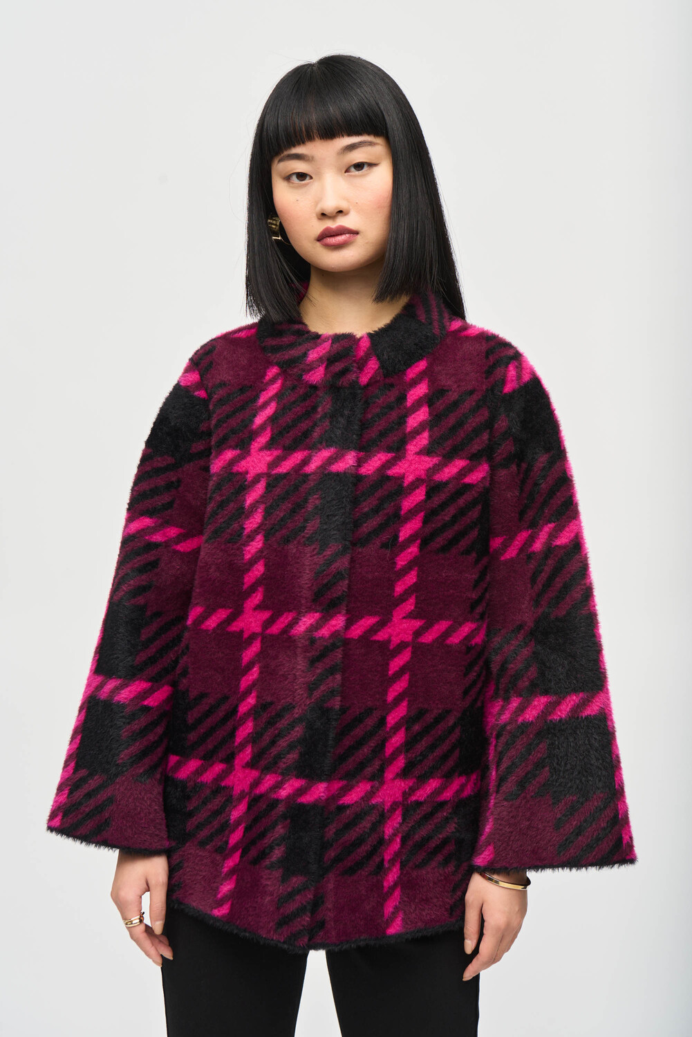 PINK PLAID COAT