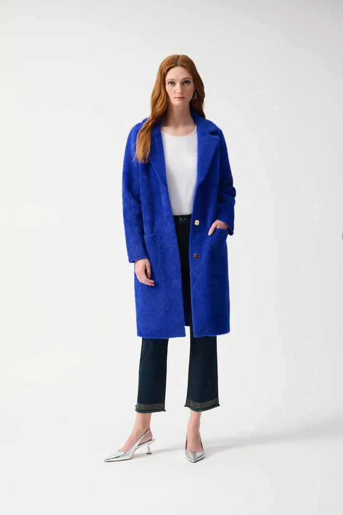 NOTCHED COLLAR COAT - Sapphire