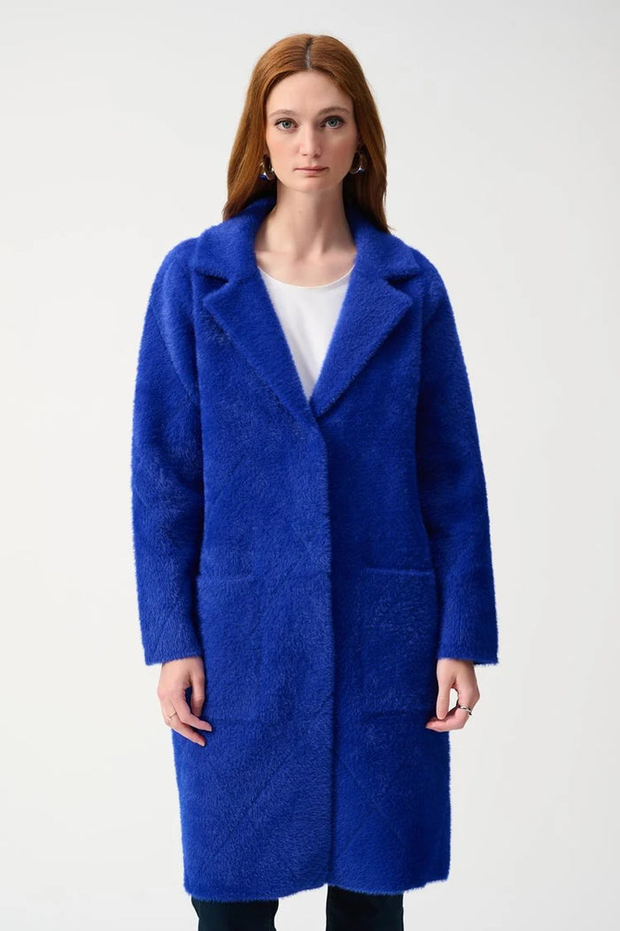 NOTCHED COLLAR COAT - Sapphire