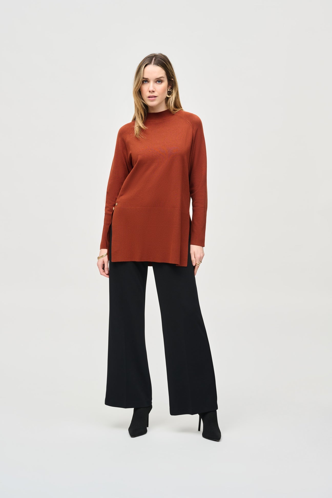 MOCK NECK TUNIC - Cinnamon