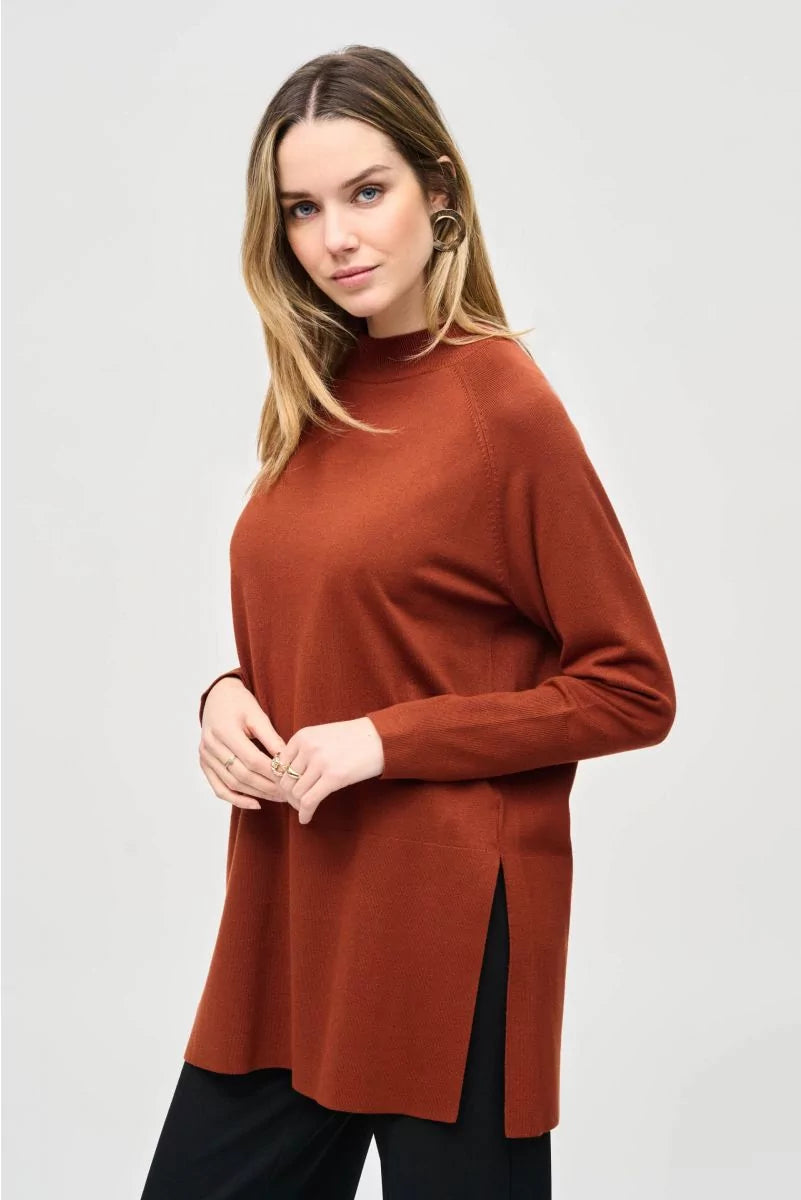 MOCK NECK TUNIC - Cinnamon