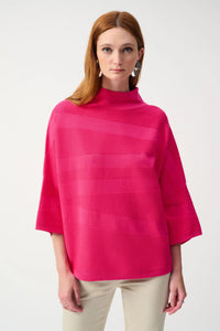 BOXY MOCK NECK TOP - Geranium