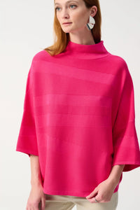 BOXY MOCK NECK TOP - Geranium