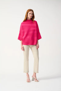 BOXY MOCK NECK TOP - Geranium