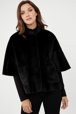 Load image into Gallery viewer, BONDED FAUX FUR JACKET - Black
