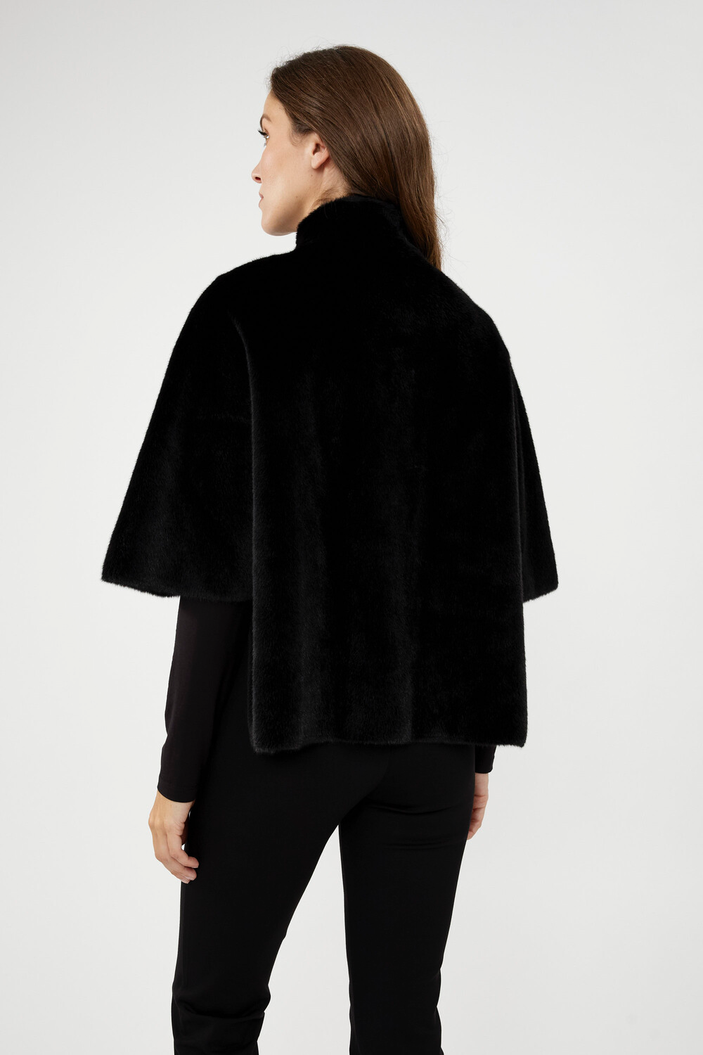 BONDED FAUX FUR JACKET - Black