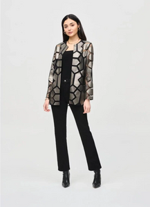 GEOMETRIC PATTERN JACKET - Gunmetal