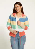 Load image into Gallery viewer, STRIPED HOODED CARDIGAN
