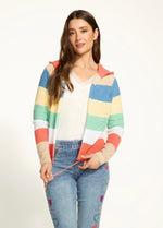 Load image into Gallery viewer, STRIPED HOODED CARDIGAN
