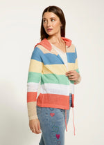 Load image into Gallery viewer, STRIPED HOODED CARDIGAN
